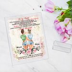 Henkilökohtaiset kukat Kiitos seisoo minun puolella akryyli plaketti Besties lahja Desk Ornamentti