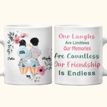 Personalised Our Laughs Are Limitless Our Memories Are Countless White Ceramic Mug Friend Christmas Birthday Gifts for Friend Bestie Sister