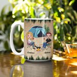 Esposo y esposa personalizados Camping Socios de por vida Taza de cerámica blanca C-tipo de mango para Pareja Camping Regalo