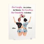Henkilökohtainen Naurumme ovat rajattomat muistomme ovat lukemattomat Ystävyytemme on loputon Akryyli Plaque Desk Ornamentti Lahja Parhaat ystävät