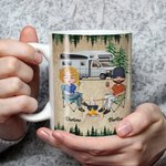 Tasse en céramique blanche personnalisée Baby Let's Go Camping Forest Travel Cadeau pour couple Anniversaire Cadeau de mariage