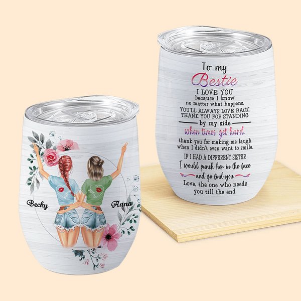 Personalisierte To My Bestie Danke für Standing By My Side Wein Tumbler Freund Geschenk mit Isolierung Wirkung