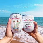 Vaso de Vino Personalizado Soul Sisters Back Side Modern Girls Bestie Regalo de Cumpleaños