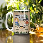Tasse en céramique blanche personnalisée Baby Let's Go Camping Forest Travel Cadeau pour couple Anniversaire Cadeau de mariage