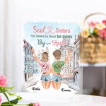 Henkilökohtainen Soul Sisters Ei sisaret veren, mutta sisaret sydämen akryyli plaketti Besties lahja talon sisustus