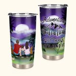 Personlig äventyrscampingfamilj med husdjur 20oz dricksglas för varma och kalla drycker