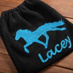 Funda para estribos de equitación personalizada con purpurina y nombre Juego de 2 fundas de protección equina Regalo de cumpleaños para los amantes de