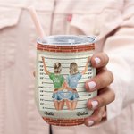 Personalized We're Not Sugar And Spice Everything Nice Bestie Caption Wine Tumbler Friend Gift with Insulation Effect
