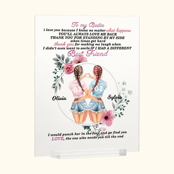 Personlig Du älskar mig alltid tillbaka Akrylplatta Bästa vän Gåva Heminredning