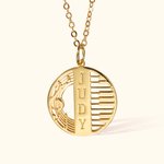 Pendentif Rond Personnalisable avec Prénom Collier de Clef de Sol Clé de Piano Note de Musique Cadeau pour Professeur Pianiste