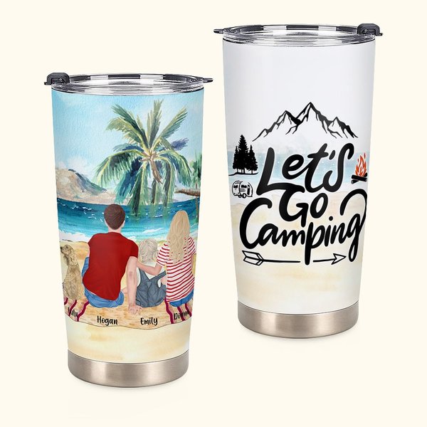 Citations Personnalisées Camping Let Us Go Camping Family Pets 20oz Tumbler pour Cadeau d'Anniversaire Cadeau d'Anniversaire Cadeau d'Usage Quotidien