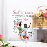 Henkilökohtainen Soul Sisters Ei sisaret veren, mutta sisaret sydämen akryyli Plaque Ystävyys lahja House Decoration