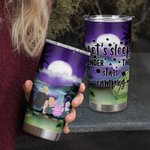 Personliga campingcitat Familj med husdjur Månsken Camping 20oz Tumbler för varma och kalla drycker