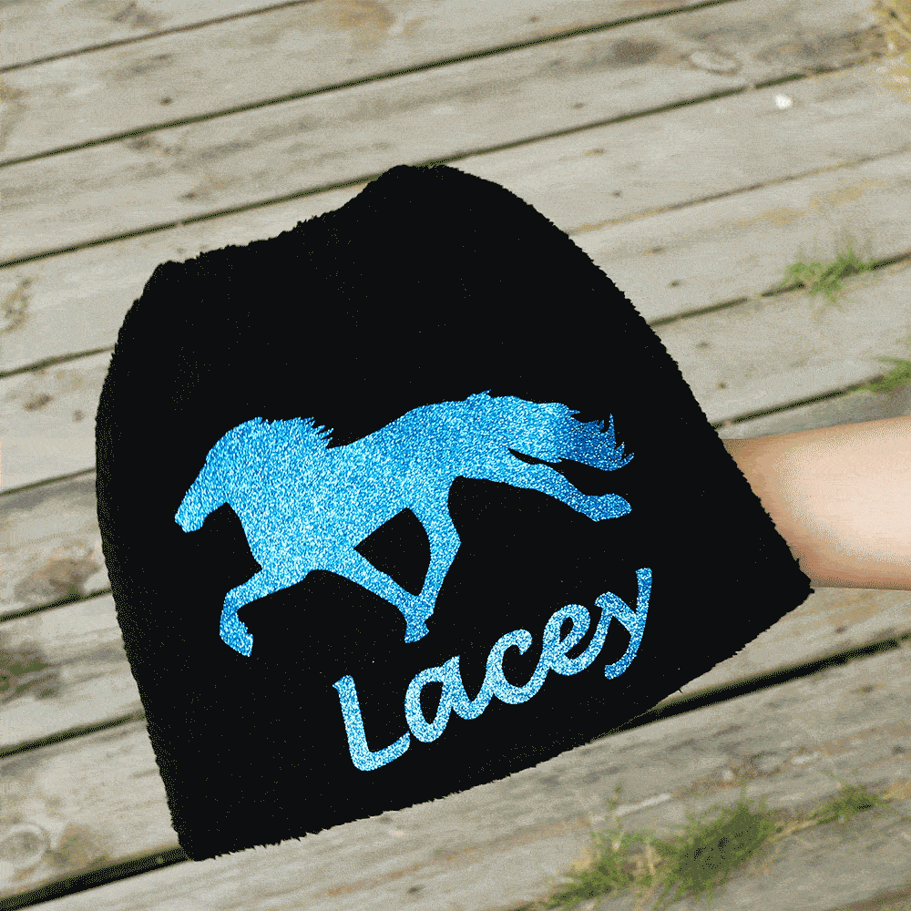 Funda para estribos de equitación personalizada con purpurina y nombre Juego de 2 fundas de protección equina Regalo de cumpleaños para los amantes de