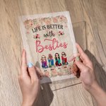 Henkilökohtainen elämä on parempi Besties Vintage Rose Design akryyli plaketti ystävyys lahjat sielu sisaret naiset