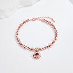 Personalised Micro-carved Projection Sunflower Photo Bracelet Birthday Valentine's Day Anniversary Christmas Gift for Wife Girlfriend Mother