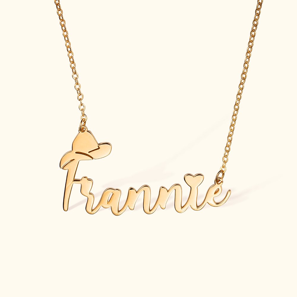 Collier pour Femme Personnalisé avec Prénom Horizontal de Style Cow-Boy Western Cadeau Anniversaire