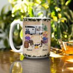 Personalised Husband and Wife Camping Partners for Life Forest Adventure White Ceramic Mug Camping Enthusiast Gift