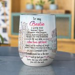 Gepersonaliseerde I Love You My Bestie Thank You For Standing By My Side Wijn Tumbler Gift voor Beste Vriend Geschikt voor Warme en Koude Vloeistoffen