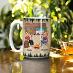 Taza de cerámica blanca personalizada Let's Sit by The Campfire And Watch People Park Their Campers para el mejor amigo Camping Viajes