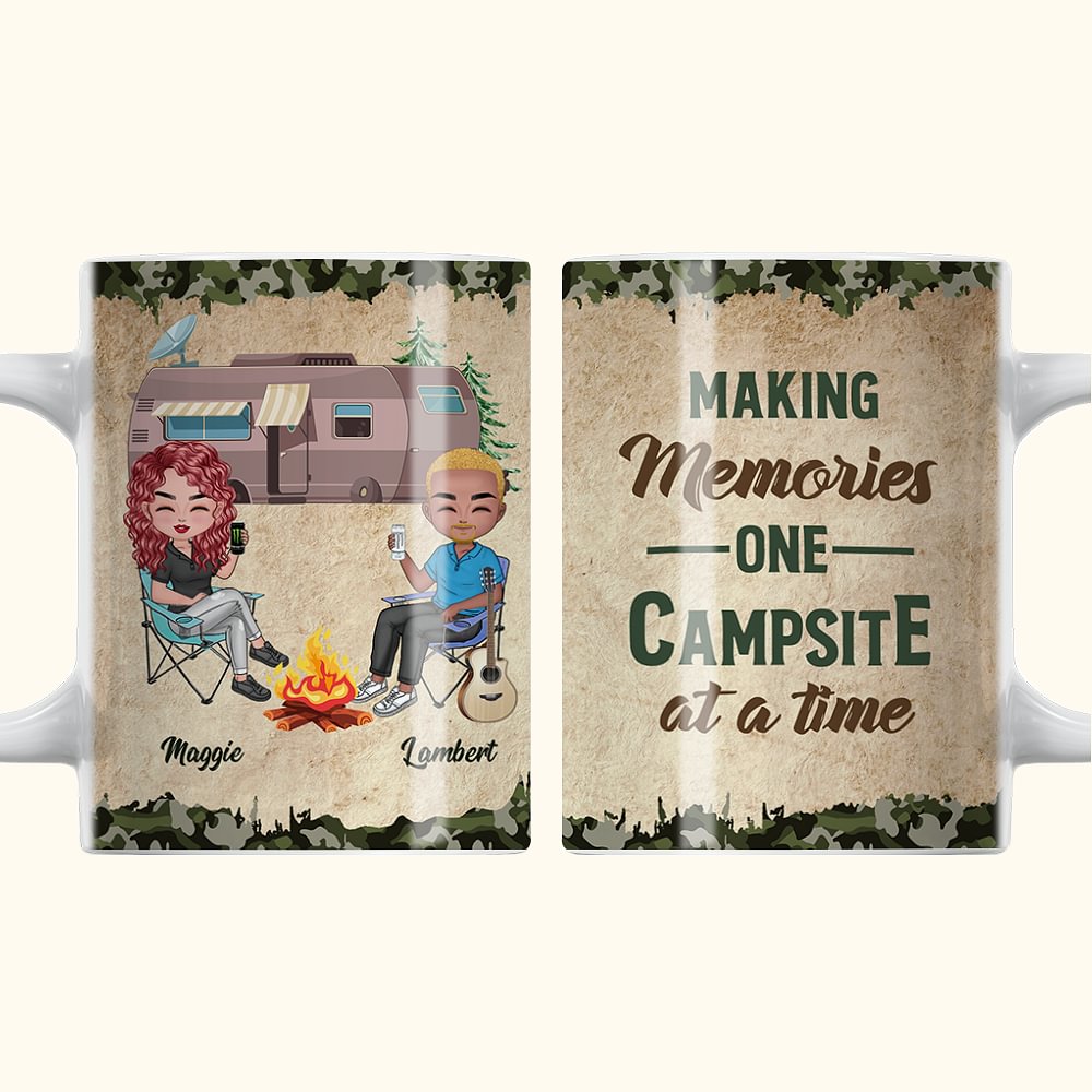 Tazza di ceramica bianca da 11 oz o 15 oz Regalo di compleanno personalizzato Making Memories One Campsite At A Time