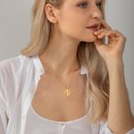 Pendentif Rond Personnalisable avec Prénom Collier de Clef de Sol Clé de Piano Note de Musique Cadeau pour Professeur Pianiste