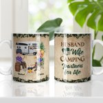 Personalised Husband and Wife Camping Partners for Life Forest Adventure White Ceramic Mug Camping Enthusiast Gift