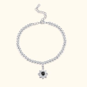 Personalisierte Mikro-geschnitzt Projektion Sonnenblume Foto Armband Geburtstag Valentinstag Jahrestag Weihnachten Geschenk für Frau Freundin Mutter