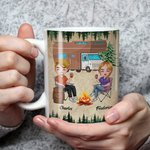 Taza de cerámica blanca personalizada Let's Sit by The Campfire And Watch People Park Their Campers para el mejor amigo Camping Viajes