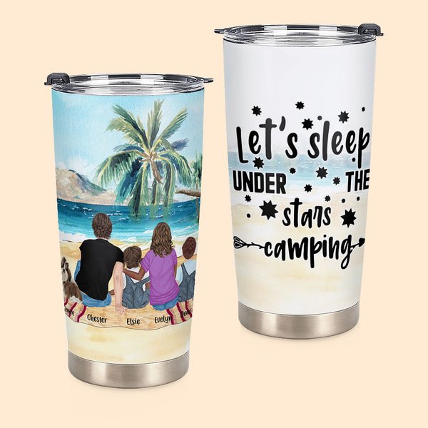 Citations de camping personnalisées Let Us Sleep Under The Stars Beach Camping 20oz Tumbler for Daily Use (Citations de camping personnalisées Dormons