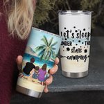 Citazioni personalizzate per il campeggio Dormiamo sotto le stelle Beach Camping 20oz Tumbler per uso quotidiano