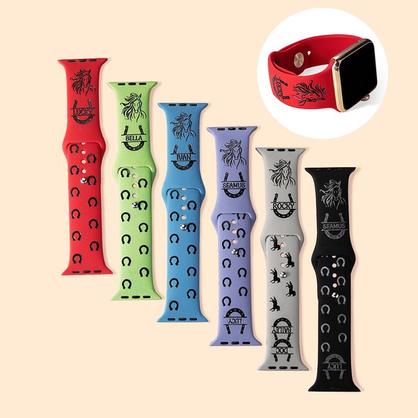 Herradura de caballo personalizada Correa de silicona para reloj Apple Samsung Regalo para amigos o familiares