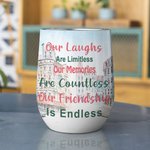 Declaración de Amistad Personalizada Calle Paseo con Bestie Vaso de Vino Mejor Amigo Regalo