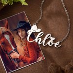 Personalized Cowboy Necklace Western Jewellery with Name Western Cowboy Hat Love Heart Cowgirl Gift Cowboy Gift Birthday Gift