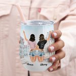 Gepersonaliseerde I Love You My Bestie Thank You For Standing By My Side Wijn Tumbler Gift voor Beste Vriend Geschikt voor Warme en Koude Vloeistoffen