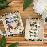 Personalised Husband and Wife Camping Partners for Life Forest Adventure White Ceramic Mug Camping Enthusiast Gift