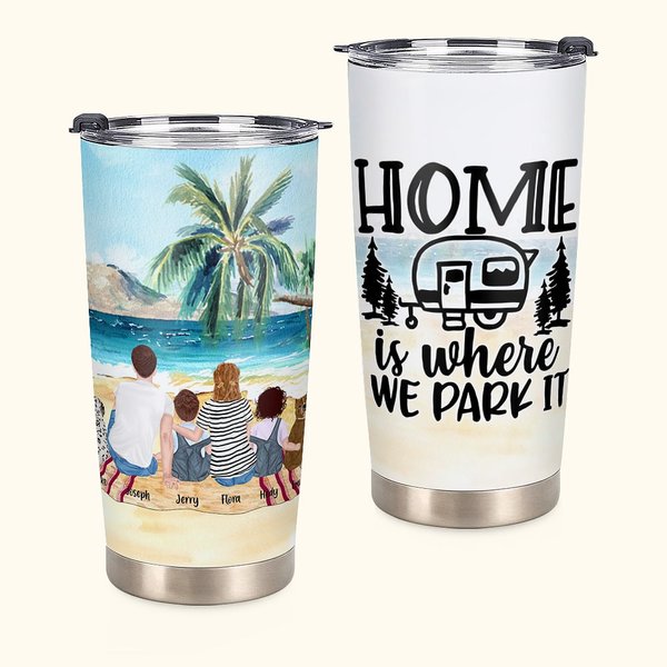 Citations de camping personnalisées Home Is Where We Park It 20oz Tumbler for Hot and Cold Drinks