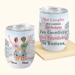 Declaración de Amistad Personalizada Calle Paseo con Bestie Vaso de Vino Mejor Amigo Regalo