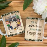 Gepersonaliseerde Life is Better When You're Camping 11oz of 15oz Witte Keramische Mok Camping Gift