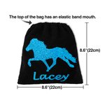 Funda para estribos de equitación personalizada con purpurina y nombre Juego de 2 fundas de protección equina Regalo de cumpleaños para los amantes de