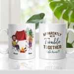 Personlig Vi er visstnok i trøbbel sammen Hvem visste det Hvitt keramisk krus Gave til bestevenn Par Campingelskere