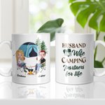 Personalisierte Ehemann und Frau Camping Partner Weiß Keramik Becher Camping-Enthusiasten Geschenk