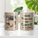 Henkilökohtainen Making Memories One Campsite At A Time Valkoinen keraaminen muki Pariskunta Lahja