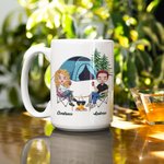 Personalisierte Ehemann und Frau Camping Partner Weiß Keramik Becher Camping-Enthusiasten Geschenk