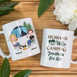 Personalisierte Ehemann und Frau Camping Partner Weiß Keramik Becher Camping-Enthusiasten Geschenk