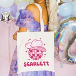 Sac à main personnalisé Disco Ball Let's Go Girls Bride Tote Bag Cadeau parfait pour Bridesmaid Bachelorette Wedding Party Best Friend