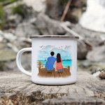 Personalized Making Memories One Campsite At A Time Sea and Bridge Enamel Mug for Outdoor and Indoor Christmas Gift Thanksgiving Gift Birthday Gift
