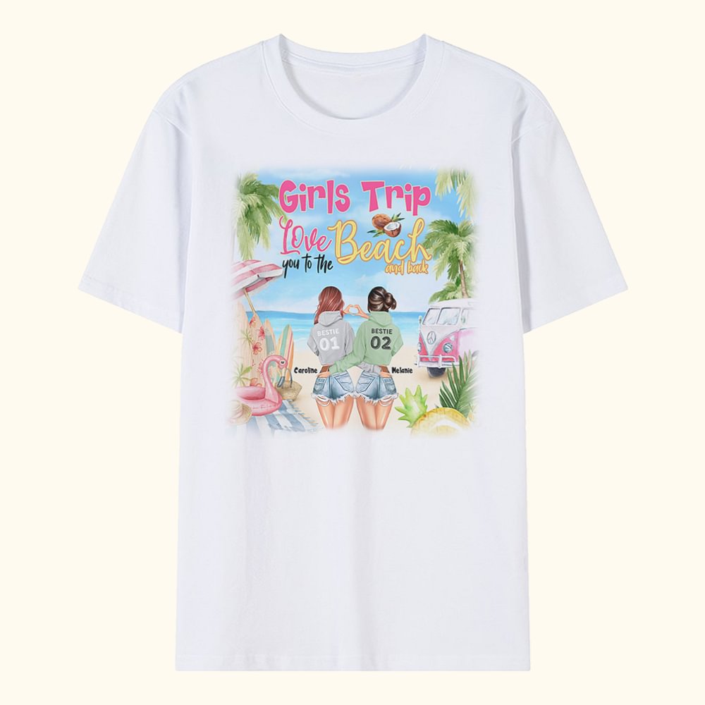T-shirt personnalisé "I Love You to the Beach and Back" Cadeau du meilleur ami
