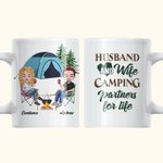 Personalisierte Ehemann und Frau Camping Partner Weiß Keramik Becher Camping-Enthusiasten Geschenk