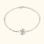 Bracelet de fleurs de naissance en argent sterling personnalisé avec nom gravé Cadeau pour sa femme, sa mère, sa grand-mère et sa petite amie